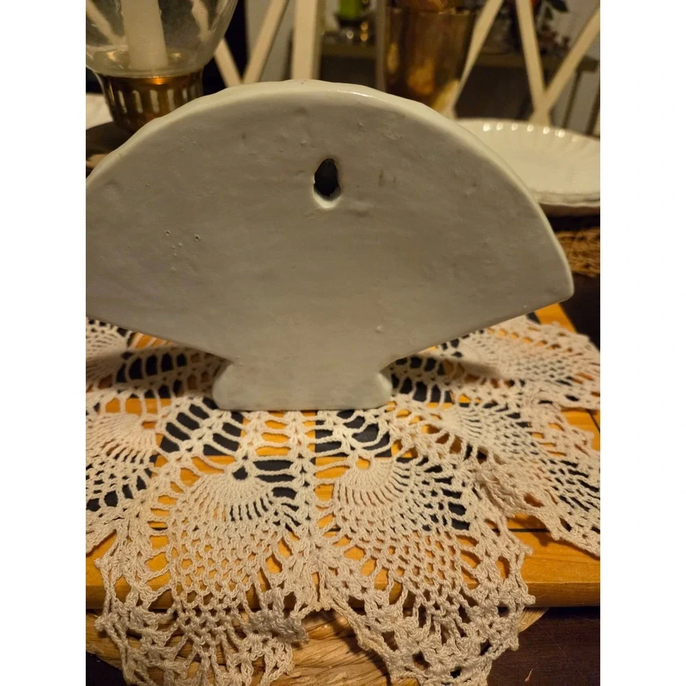 vintage porcelain fan-shaped candle holder